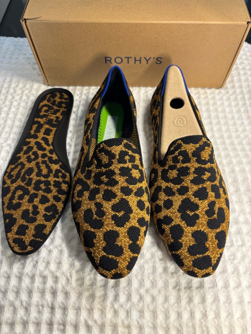 Rothy's Leopard Knit Pointed Loafers